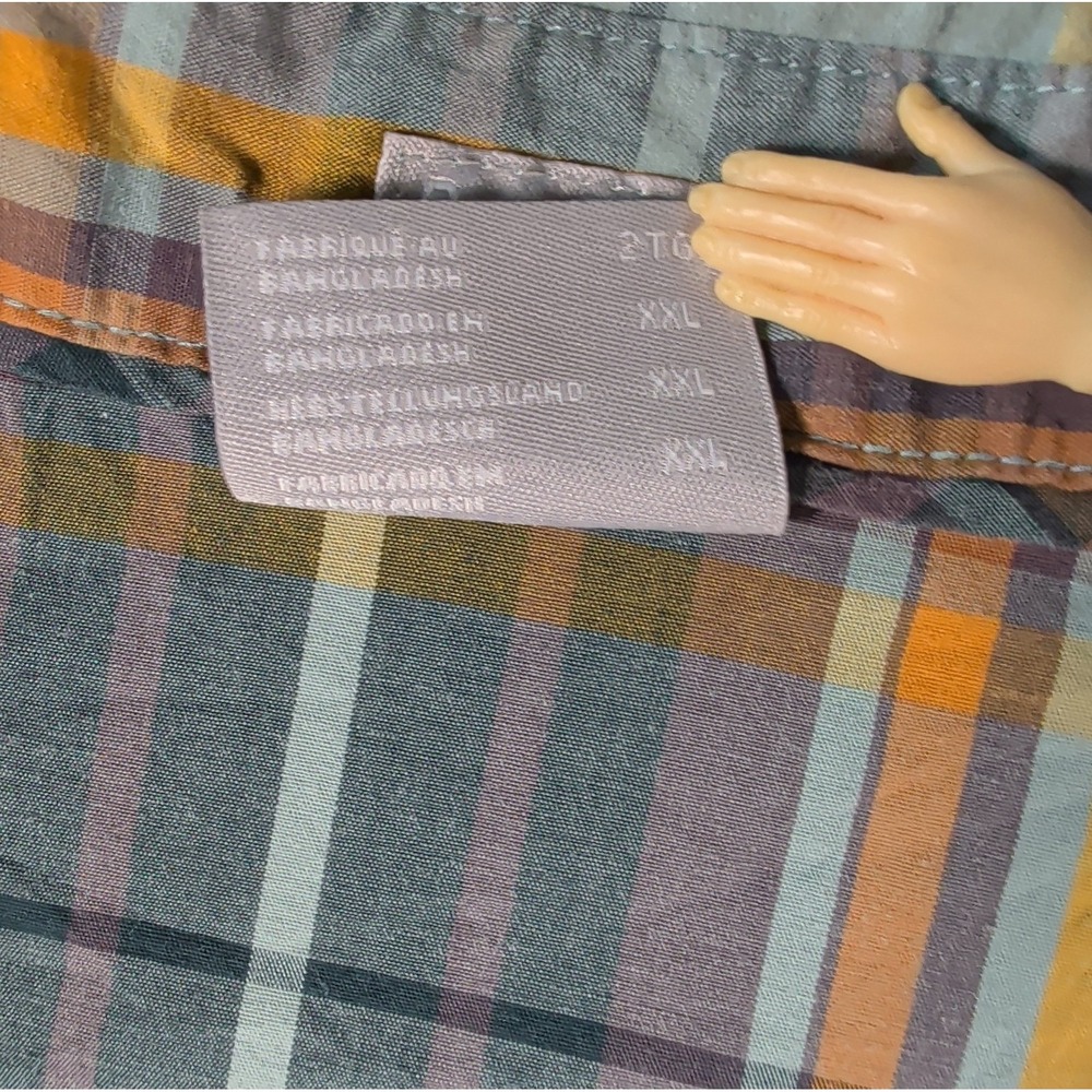 COLUMBIA Men's 2XL Long Sleeve Multicolor Rustic Madras Plaid Button Shirt EUC - Picture 9 of 9